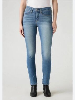 Levi’s Women Blue Slim Jeans side zipper size 30 waist 16” rise 9” inseam 27.5”